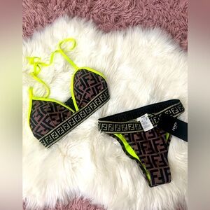 Fendi Roma 2 Piece bathing suit Size Small